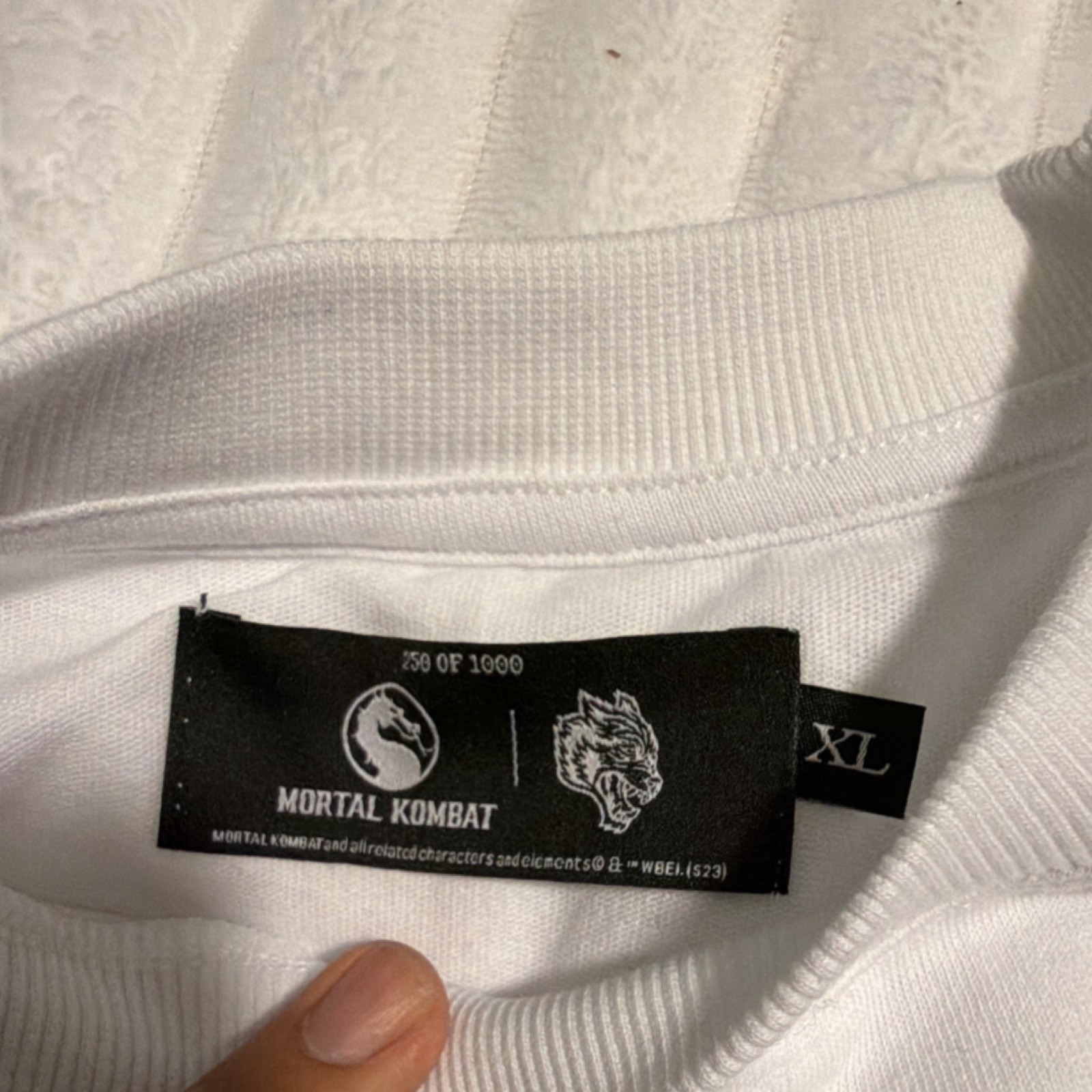 Camiseta para hombre Mortal Kombat Wolves edición limitada XL blanca con estampado gráfico