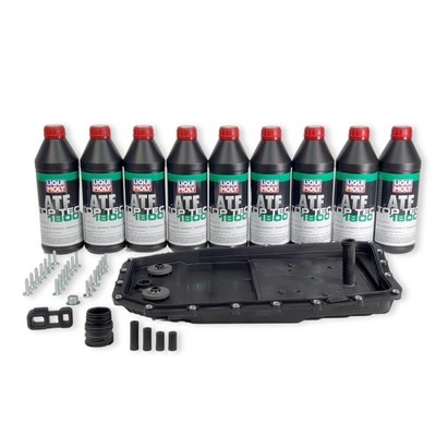 Transmission Service Kit 9L ATF + Oil Pan + Filter + Gaskets + Bolts + Sleeve...