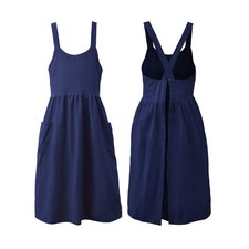 Uaussi Cotton Linen Apron Cross Back Work Apron for Women with ... FAST USA SHIP