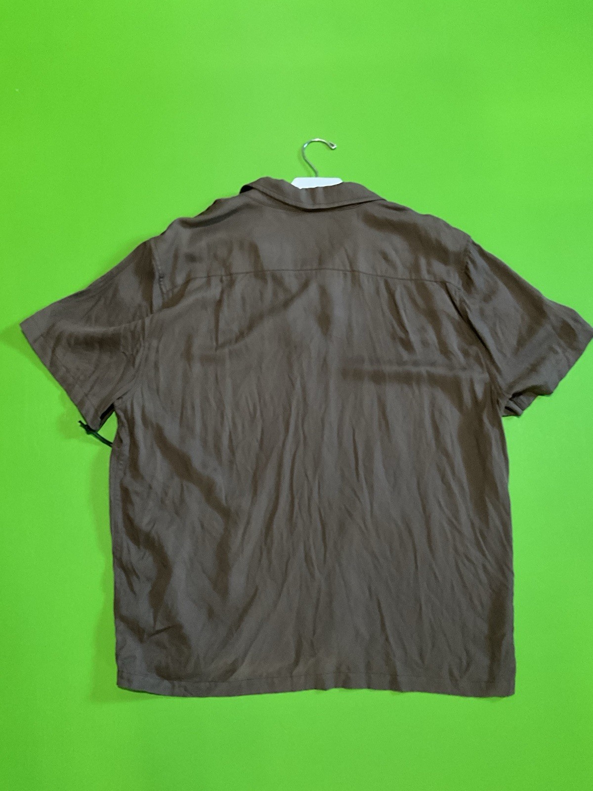 Elwood Mens Camp Shirt Short Sleeve Button Up  Brown Size L Nwt