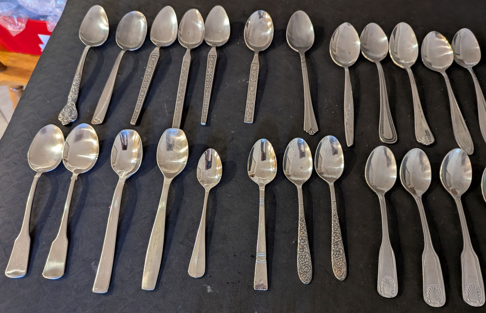 Lot 100 Stainless  Spoons Forks Craft Camp Catering Mixed Patterns Flatware
