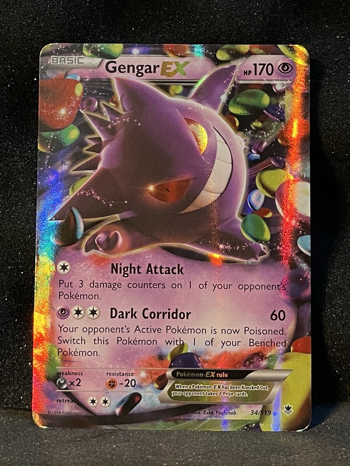 Pokemon TCG Gengar EX 34/119 Ultra Rare Holo XY Phantom Forces