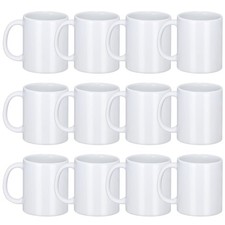DANALLAN 12-Pack 11oz Sublimation Mugs, White Ceramic Coffee Cups for Custom Pri