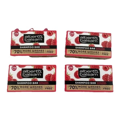 Alberto Balsam Sunkissed Raspberry Shampoo Bars Plastic Free 70% More Washes x 4