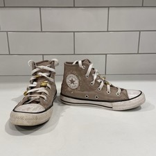 Converse Chuck Taylor All Star High-Top Brown W/ Embroidered Leaves Youth Size 1