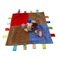 Mary Meyer Taggies Dog Lovey Security Blanket Plush Stuffed Animal Toy 13in Blue