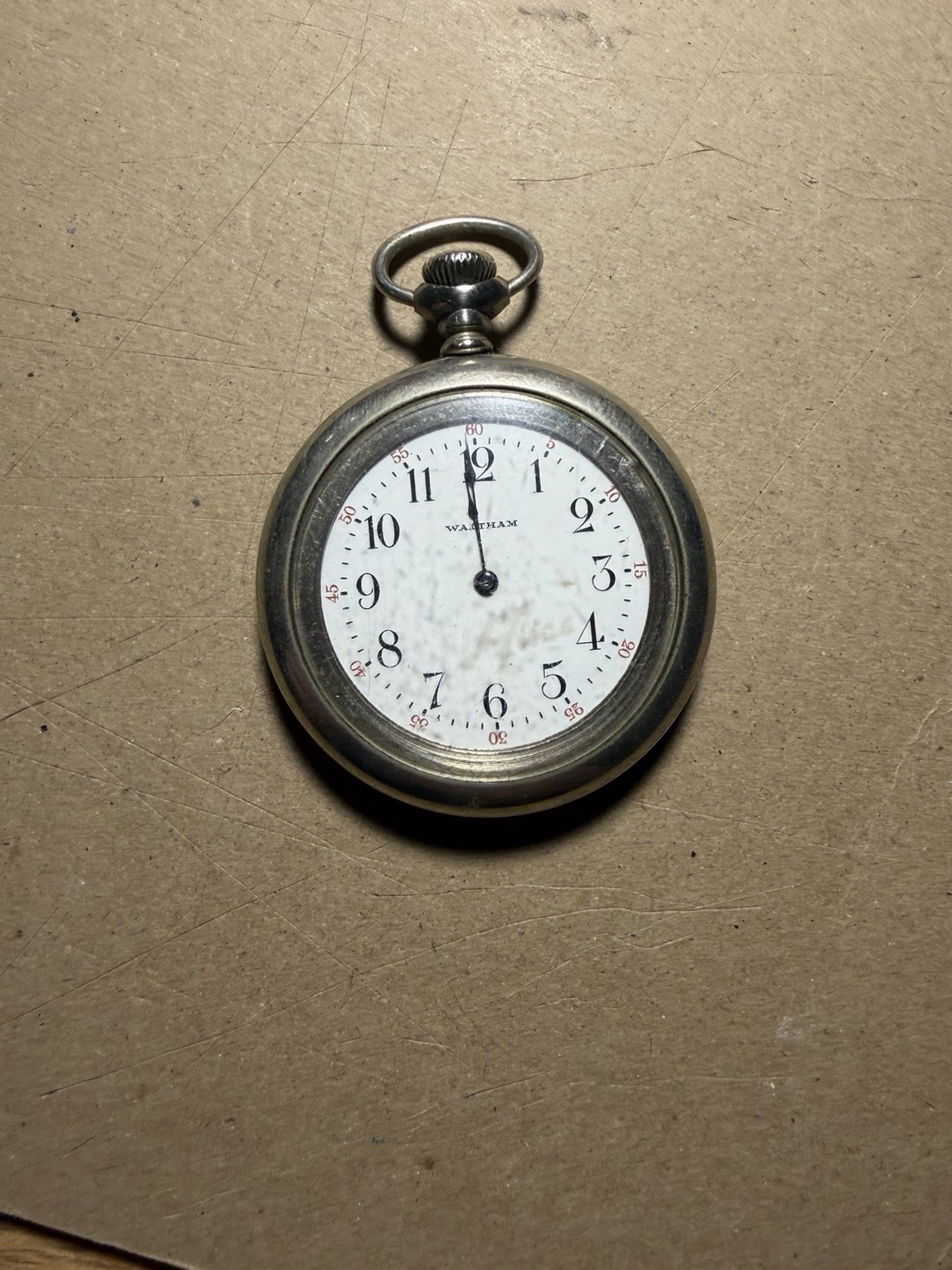 Parts/Repair Waltham 7j Open Face Silveroid Pocket Watch Ser No. 14992365