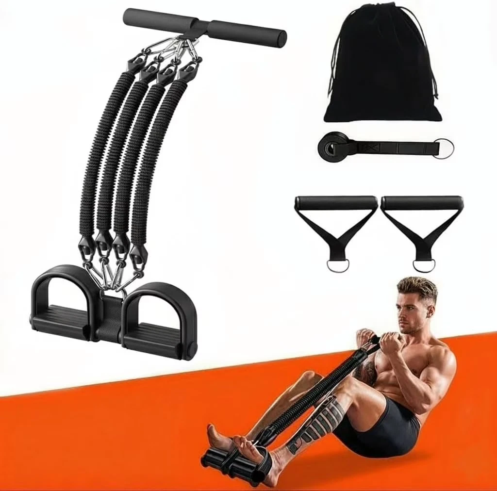 Resistance Bands Set 4 Tubes – Pedal Puller, Ankle Strap, Home Gym Training