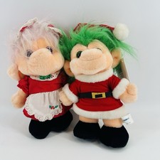 VTG Trolio Trolls Santa Mrs Claus Dolls Plush Soft 1990s Retro Christmas NWT