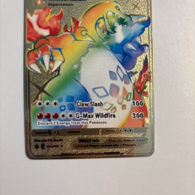 Pokemon 2020 Charizard VMAX 074/073 Rainbow Gold Metal HP330