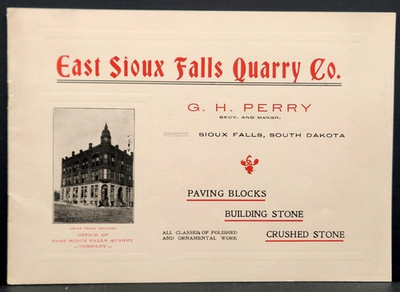 #ad East Sioux Falls Quarry Co. South Dakota Viewbook and Business Brochure c.1904 $50.00