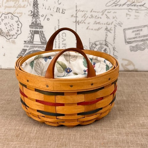 Longaberger 1998 Woven Traditions Button Basket with Liner 7 x 3 - Bild 2 von 7