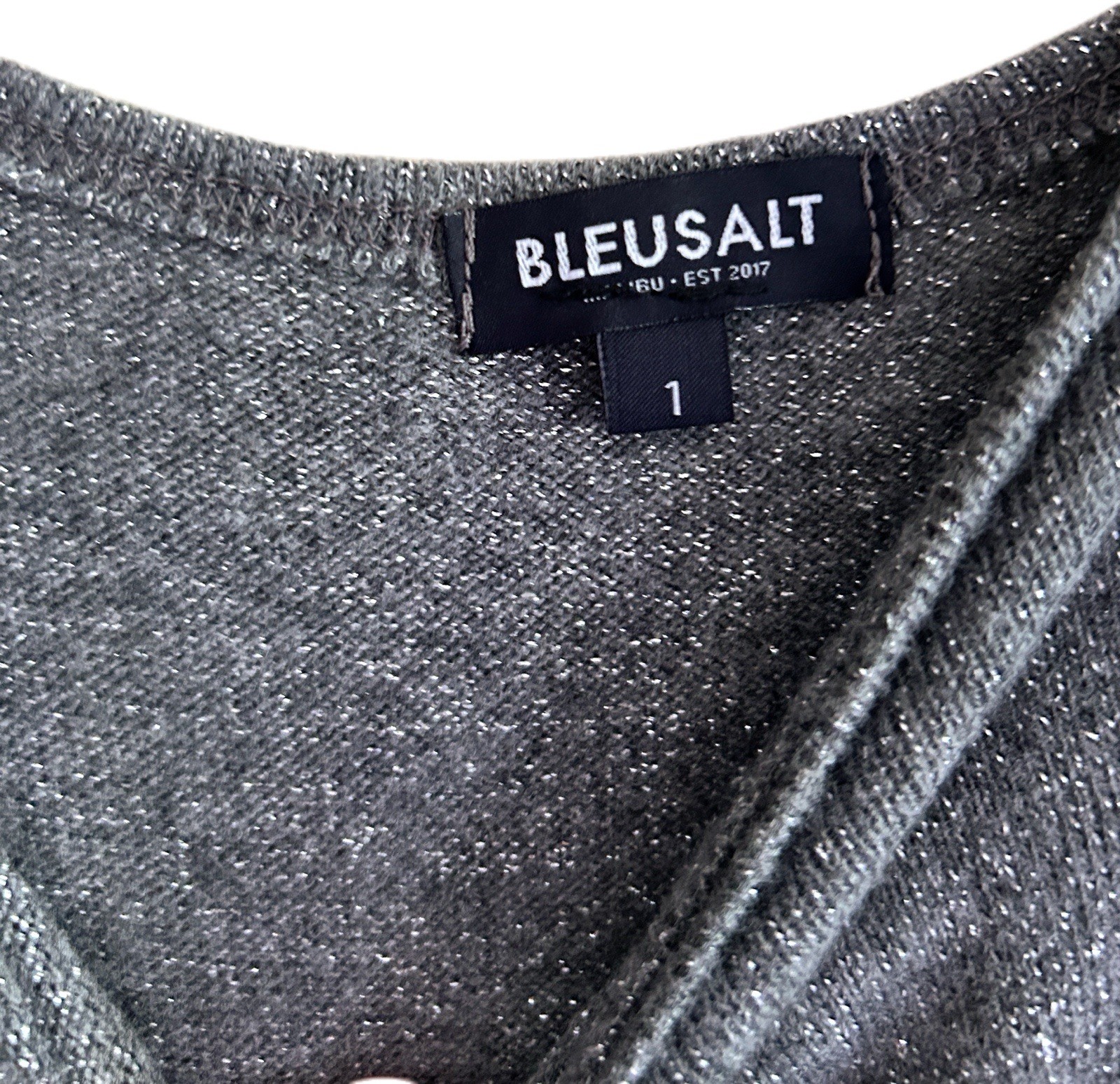 Bleusalt Slip Maxi Dress Grey W Metallic Threading $165 Size 1/S