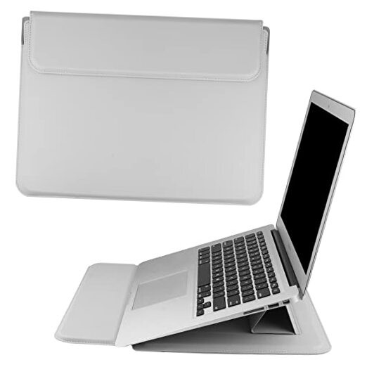 13.3 Inch Laptop Sleeve Case PU Leather Case 13-13.5 zoll silver gray