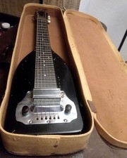 Vintage Electric 6-String Lap Steel Art Deco Guitar with original case 40's-50's