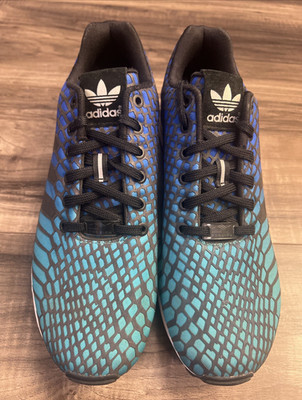 Adidas ZX Flux Xeno Men Size 9.5 Bold Blue Reflective AQ7419 Trainer 2015 EUC