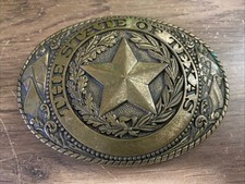 The State of Texas Solid Brass Belt Buckle by Tony Lama