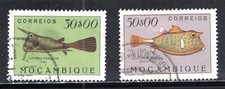 Mozambique Stamp Scott #354-355, 30e & 50e High Values, Fish, CTO/Used SCV$17.50