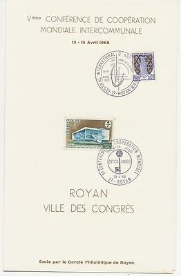 FRANKREICH 1968 Kongress Internationalen Zusammenarbeit und Städtefreundschaft - Bild 1 von 4