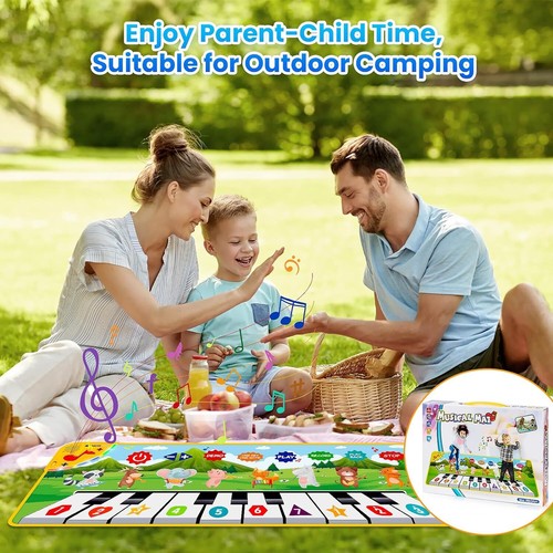 Kids Musical Piano Mats, Dance Mat Gifts Toys for 1 2 3 4 5 6 Year Old Girls Boy - Picture 6 of 9