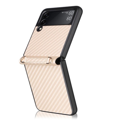 Für Samsung Galaxy Z Flip3 5G Kunststoff Carbon Cover Handy Tasche Hülle Gold - Picture 2 of 7