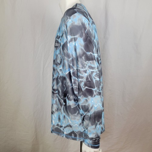 Habit Waves Alaskan Blue Fishing Pole Long Sleeve Performance T-Shirt Size XL - Picture 2 of 9