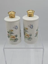 Vintage Toscany Collection Japan Floral Butterfly Salt & Pepper Shakers 