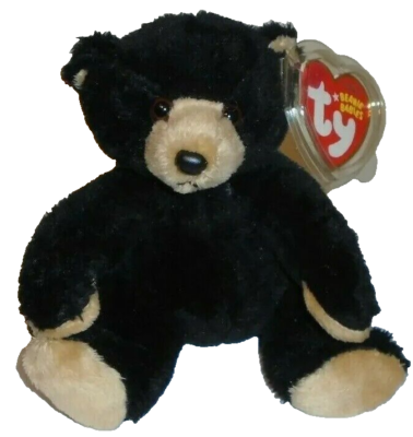 Ty Beanie Baby SNACKS the Black Bear (5 Inch) NEW MWMTs Plush