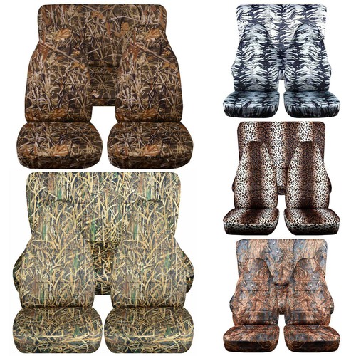 Front +Rear car seat covers hunting camouflage fits wrangler YJ /TJ /LJ - Foto 1 di 9