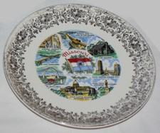 Vintage 20th-Century Souvenir China Plate: Missouri