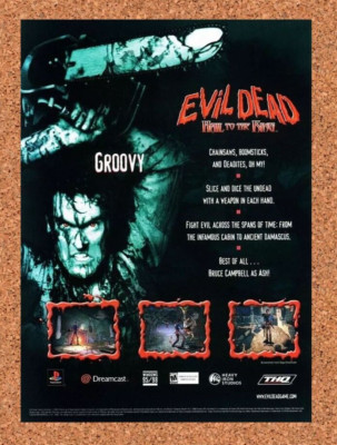 Evil Dead PS1 Hail to The King Original 2000 Ad - THQ Horror Video Game Promo