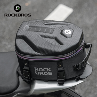 ROCKBROS Motorcycle Hard Shell Rear Seat Bag 12.5LReflective Saddle Bag Backpack