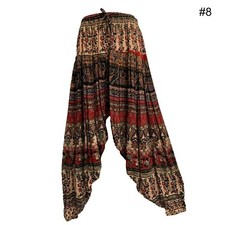 Boho Unisex Hippie Yoga Ethnic Print Bagroo Harem Womens Plus Size Pants