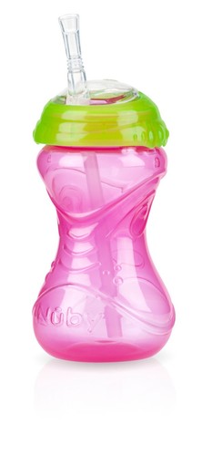 Nuby Clik-It Flex Straw Leak-Proof Sippy Cup - 2 Pack - No-Spill - 10oz/300ml - 第 9/21 張圖片