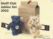 STEIFF "JUBILEE SET "  EAN 420306 2002- BLUE AND YELLOW MOHAIR SMALL BEARS