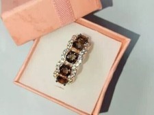 2Ct Round Cut Simulated Chocolate Diamonds Wedding Ring 14K Rose Gold Plated