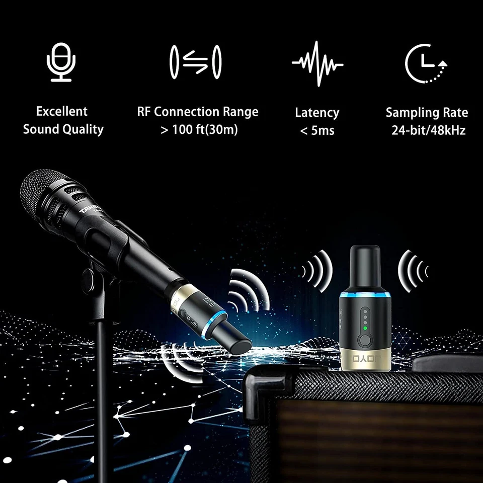 JOYO 5.8GHz Microphone Wireless System Transmitter & Receiver 4 Channels Dynamic - image 4 of 4