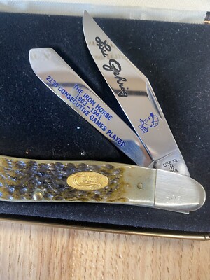 1989 Case XX Usa Lou Gehrig Ironman Trapper Jigged Bone Numbered