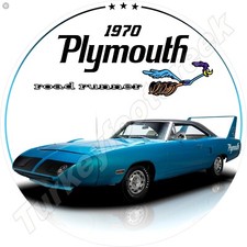 1970 Plymouth Road Runner 11.75in Round Metal Sign