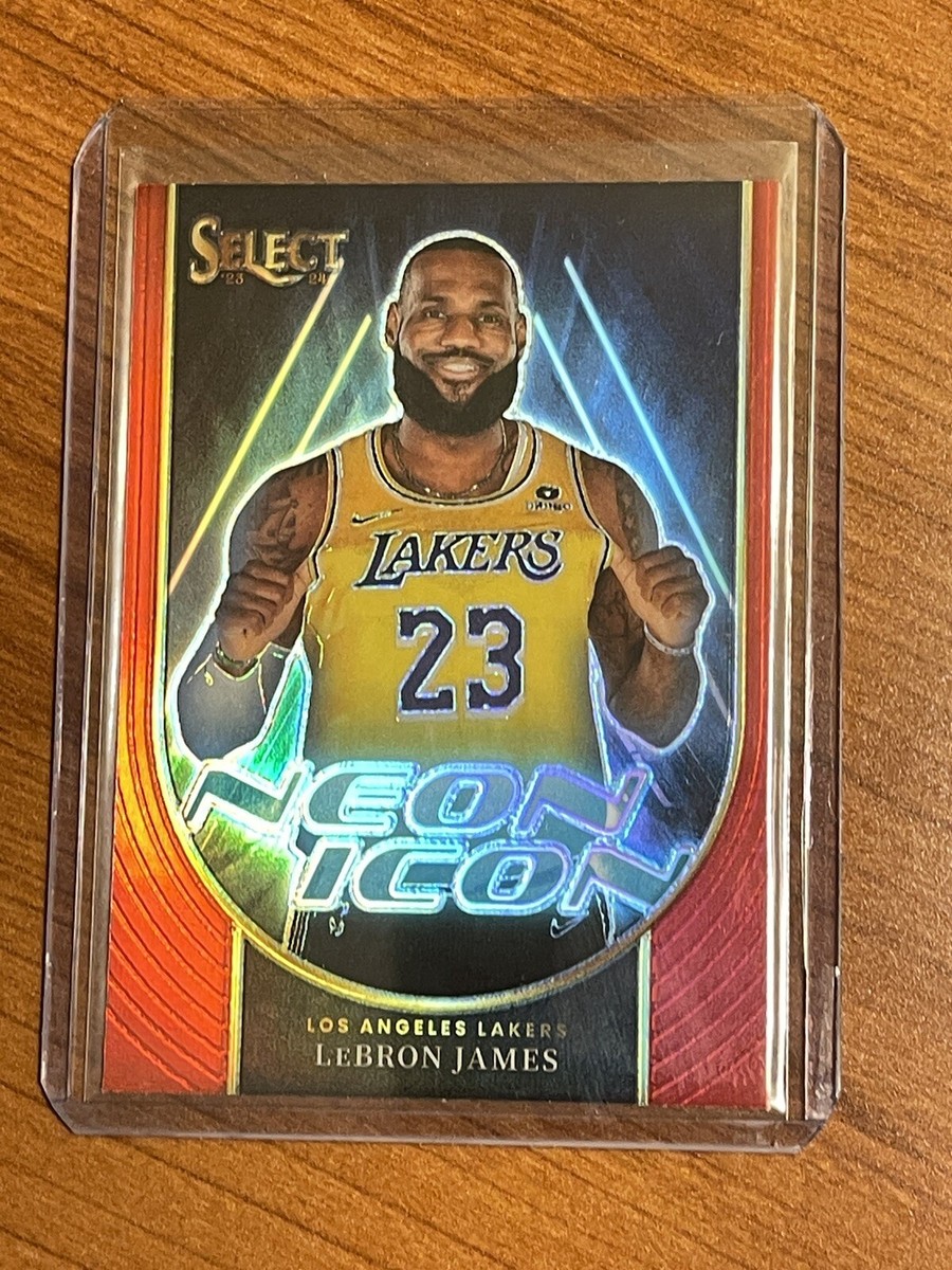 2023-24 Panini select RED Prizm Neon Icons Lebron James Lakers Ssp