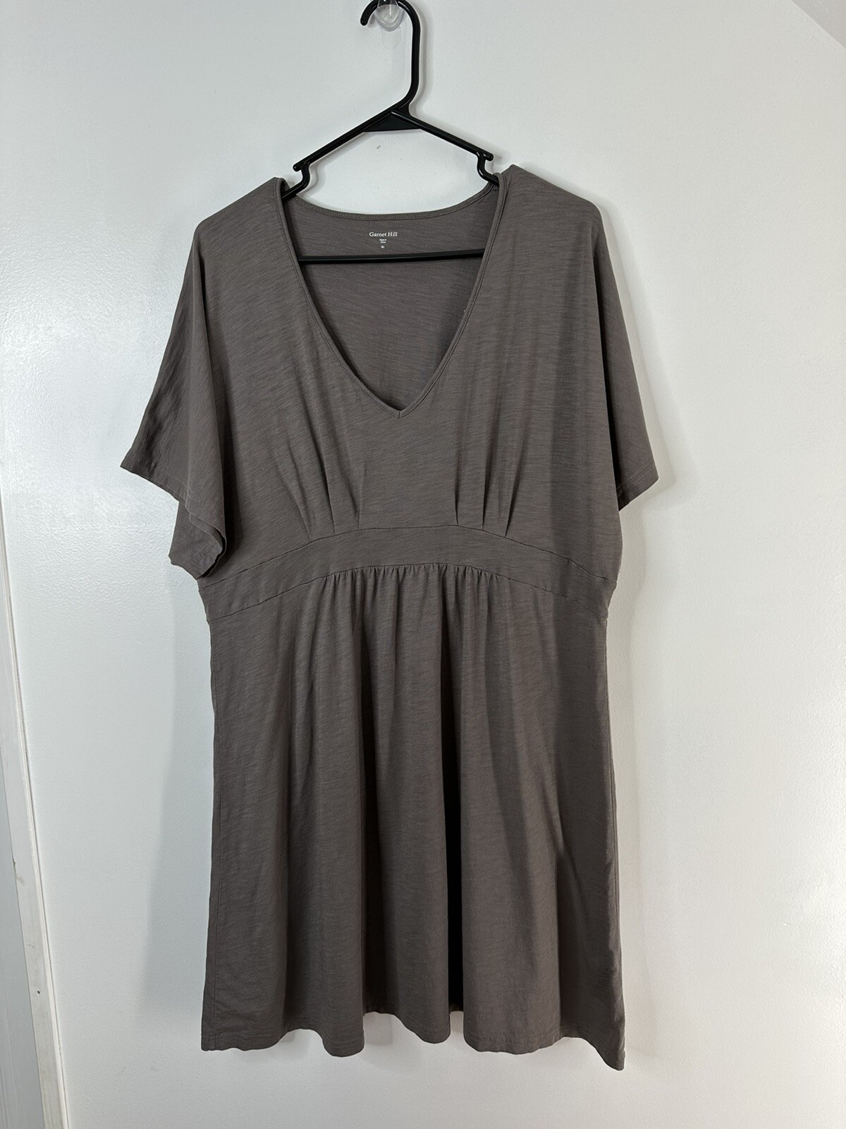 Hill Size XL Greige Gray Beige Sun Dress Casual Cotton Blend V