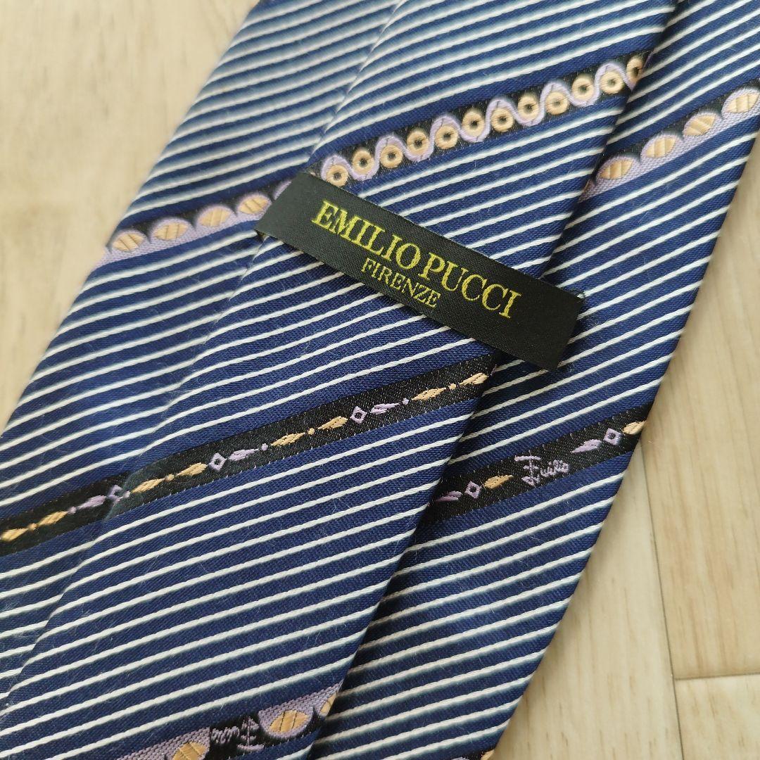 EMILIO PUCCI Necktie Blue stripe silk made in Ita… - image 17