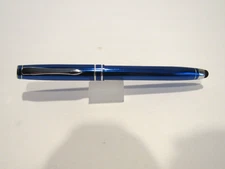 TERZETTI HEMISPHERE GLOSSY BLUE METAL ROLLER BALL PEN WITH CONDUCTIVE STYLUS TIP