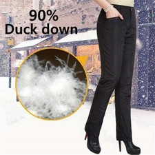 Damen Damen Gepolstert Gesteppt Hose Ente Down Puffer Hose Dick Warm Winter