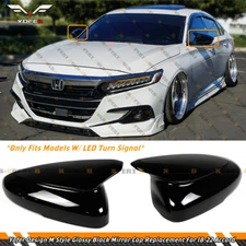 FOR 2018-2022 ACCORD YOFER M STYLE GLOSS BLACK SIDE MIRROR COVER CAP REPLACEMENT