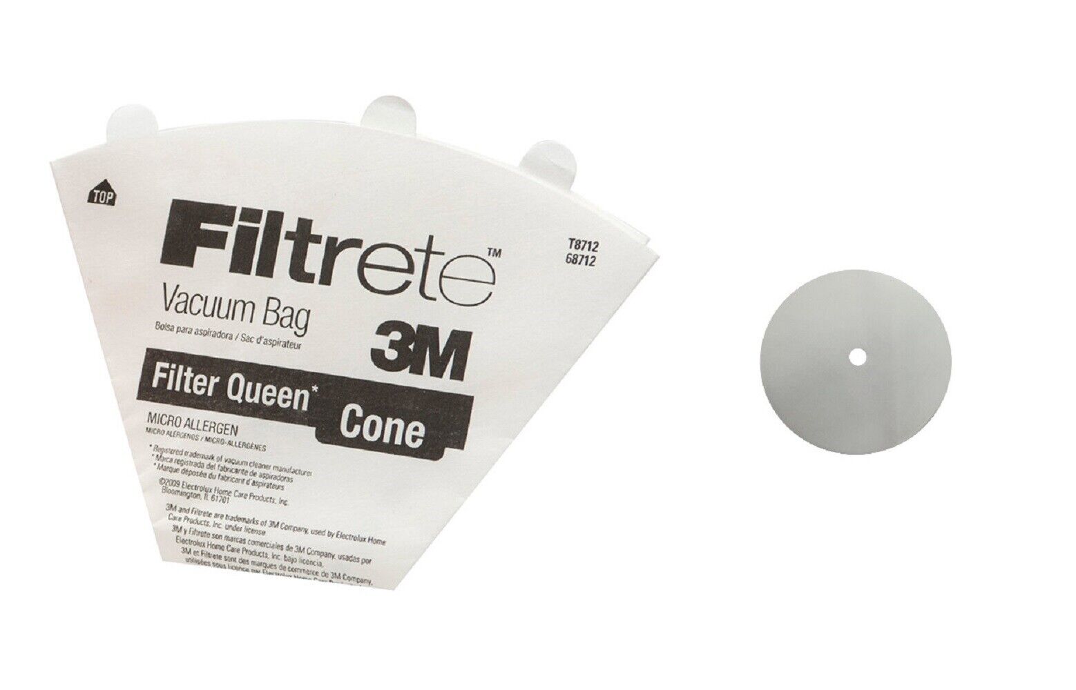 Filter Queen Filtrete Micro Allergen Cone 3 in Pack and 1 Round Filter -  68712