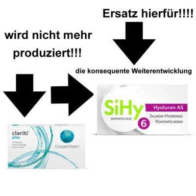 DIE NEUE KLASSE SIHY HYALURON AS Aus Clariti Elite wird Sihy Hyaluron As Monatslinsen die neue Klasse (6er Box)