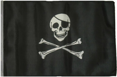 12x18 12''x18'' Jolly Roger Pirate Eyepatch Sleeve Flag Boat Car Garden
