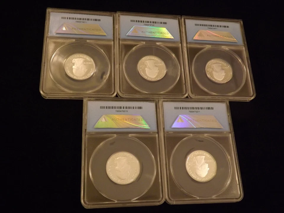 2010 -S Quarter 5 Coin SILVER Set ANACS PR 70 DCAM - Image 2 of 2
