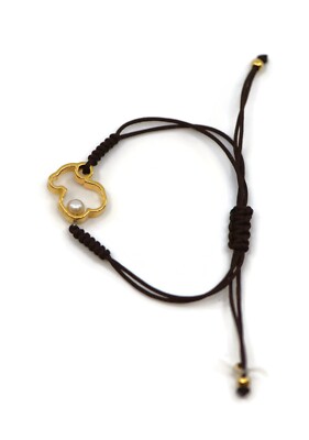 Tous Pearl Brown String 18K Yellow Gold Bracelet